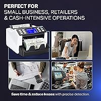 Vista 7 de CARNATION Money Counter Machine – Cash Counting & Mixed Denomination Bill Counter, Portable Currency Detector, Counterfeit Bank Scanner, Dollar
