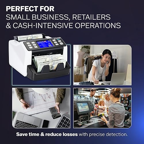 Miniatura 7 de CN5 Máquina de contador de dinero de denominación mixta valor contando detección de falsificación UVMGIRDD, USD, EUR, MXN, GBP y CAD Contador de