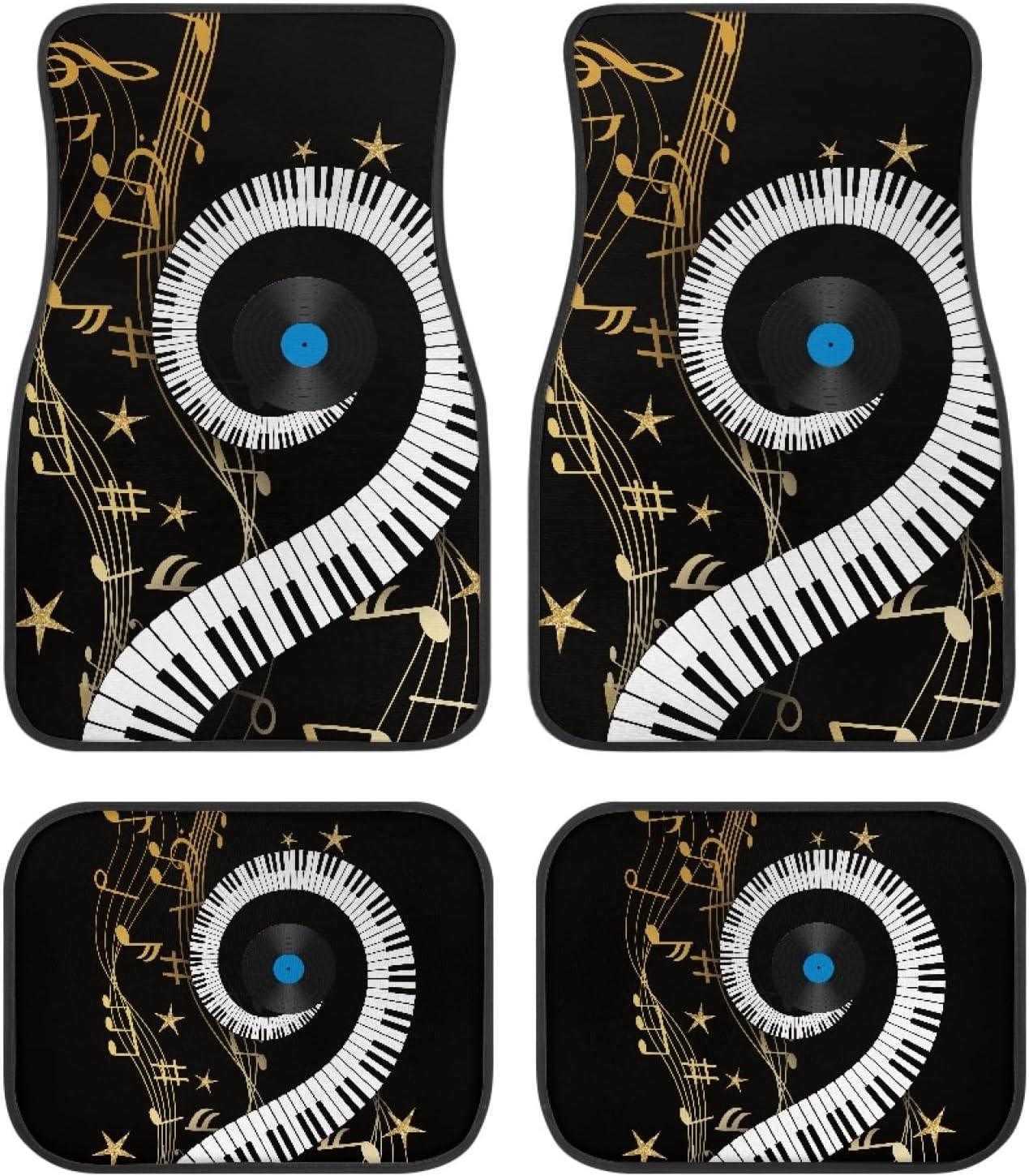 Amzbeauty Planets Space Print Car Floor Mats with Quick-Install Design Non-Skid Backing Durable Fit for Most Sedan/SUV/Trucks