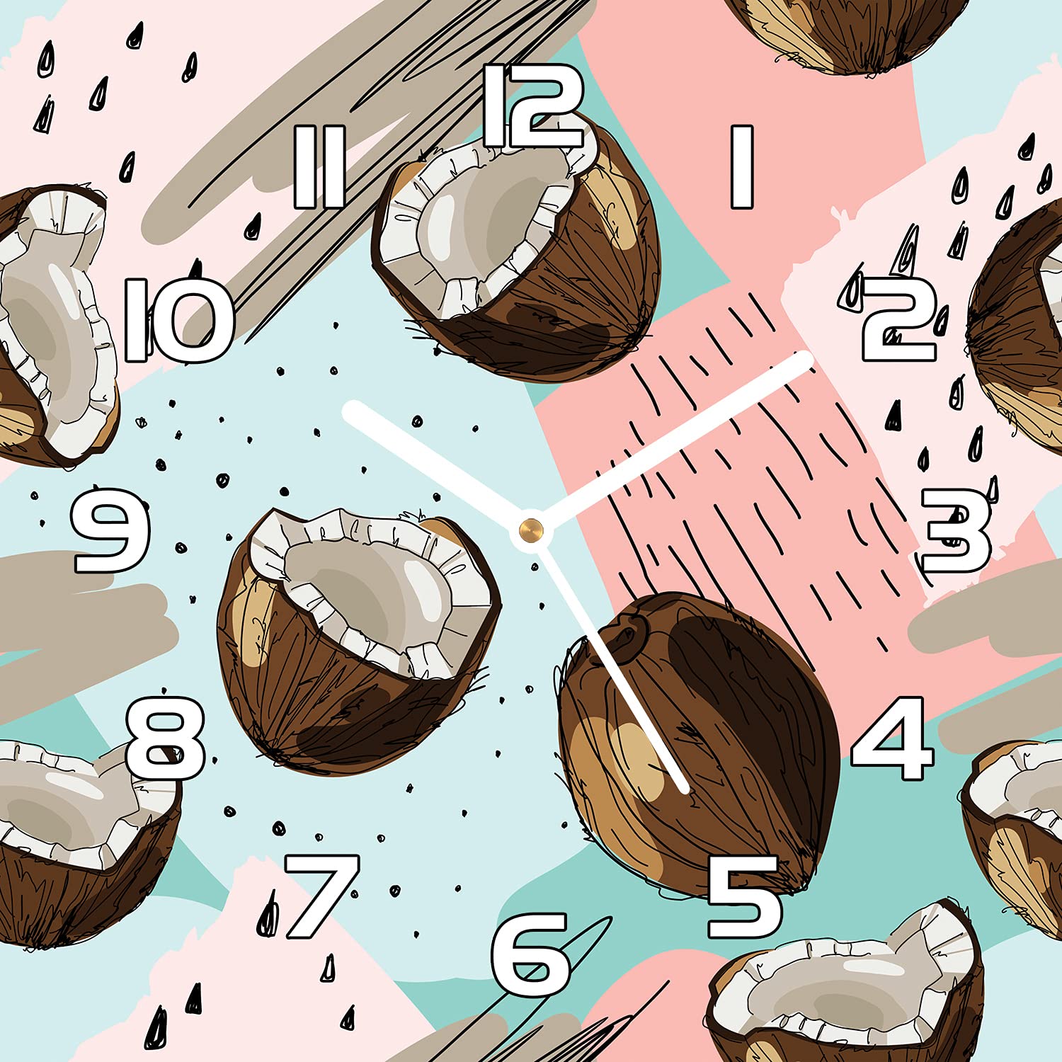 Horloge de Cuisine Abstrait Coco : Créez un Salon Moderne et Exotique