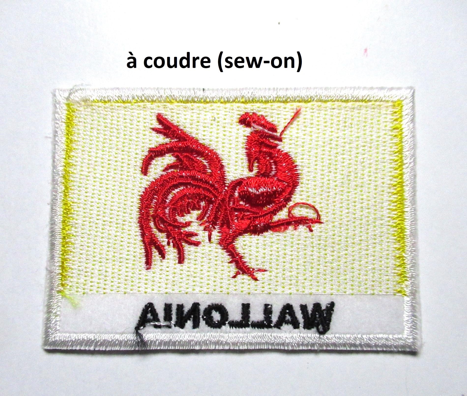 Insigne Broderie Belgique Patch Brod&eacute; Drapeau Wallonie Belgique
