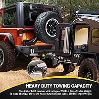 Vista 6 de Nilight JK-61A - Kit receptor de enganche de remolque de parachoques trasero, 2 pulgadas, compatible para Jeep Wrangler JK 2007-2018 4 puertas y 2