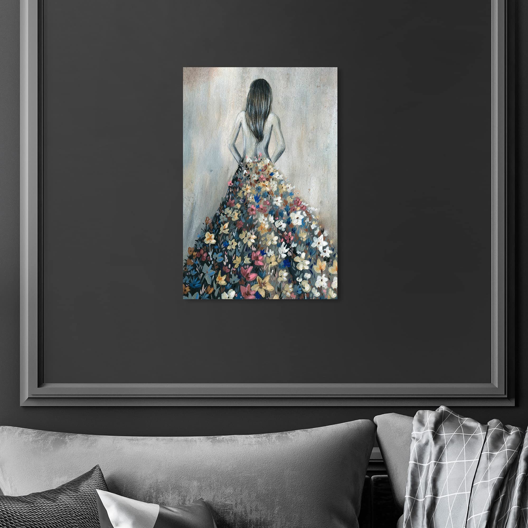 Amazon.com: Oliver Gal Girl with Flower Thoughts Canvas Print Wall