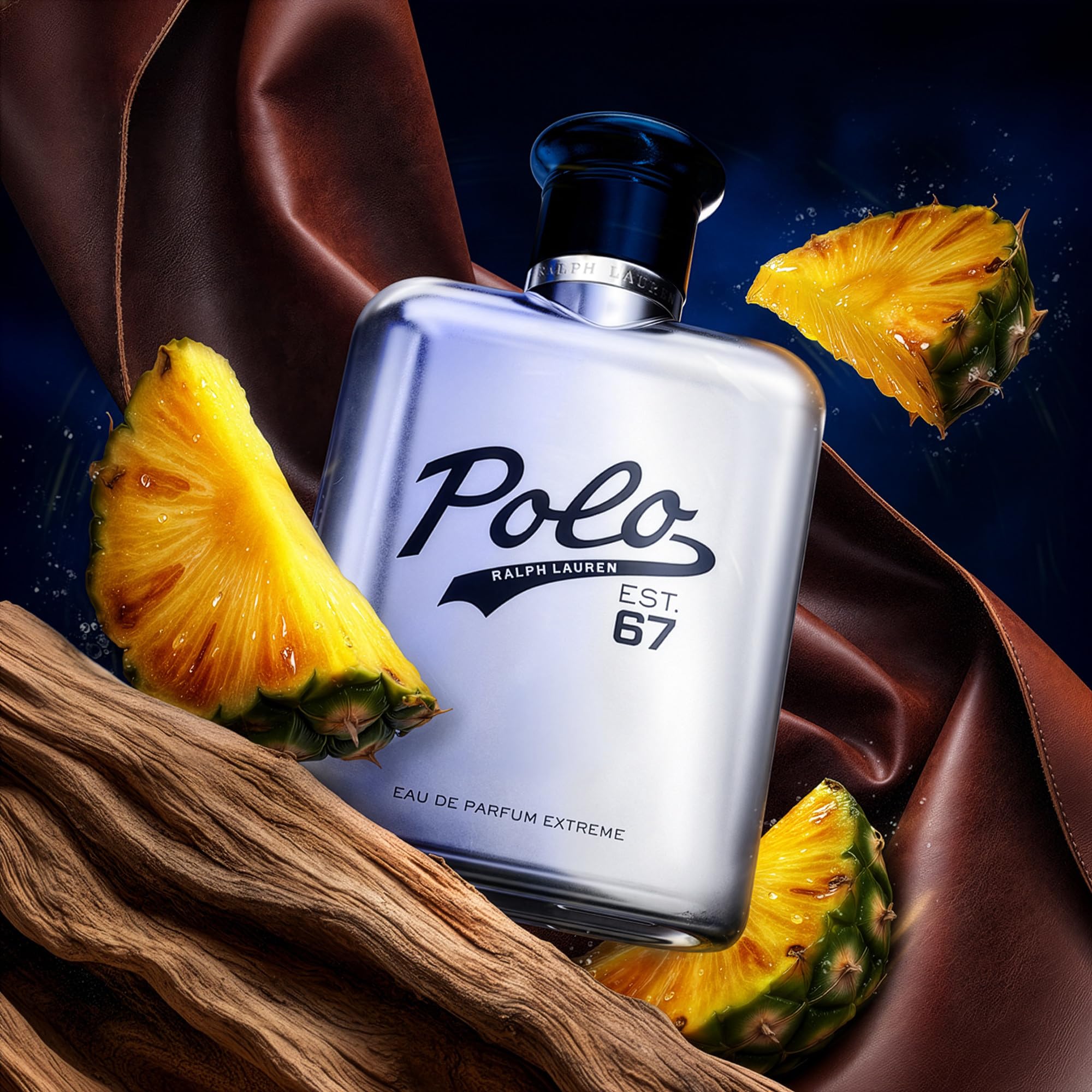 Ralph Lauren, Polo 67 Eau de Parfum Extreme, Fragancia amaderada intensa, que combina piña Gourmand con madera de cedro texturizada y lujoso cuero para un aroma audaz, sofisticado y duradero, 125 ml