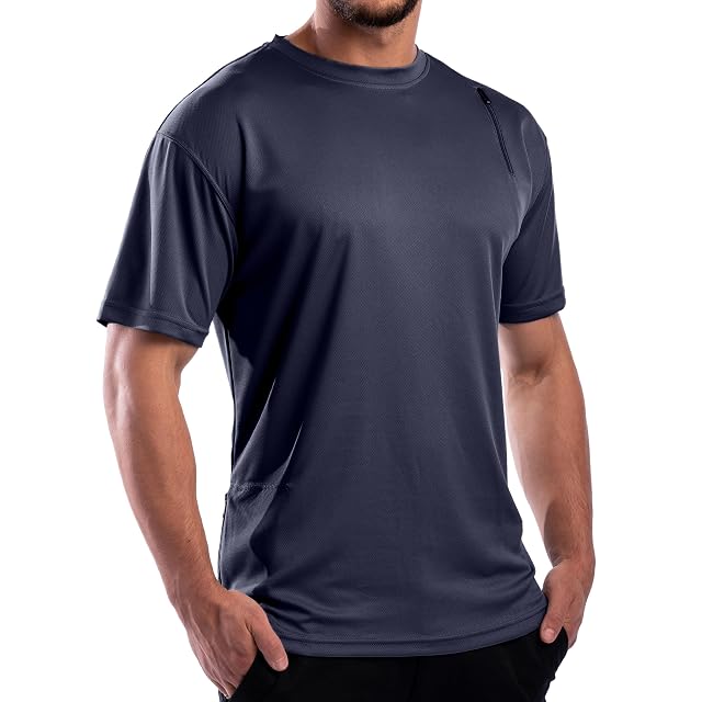 SCOTTeVEST Short Sleeve Performance T-Shirt for Men - 3 Hidden Pockets - Moisture Wicking Shirt for Travel More