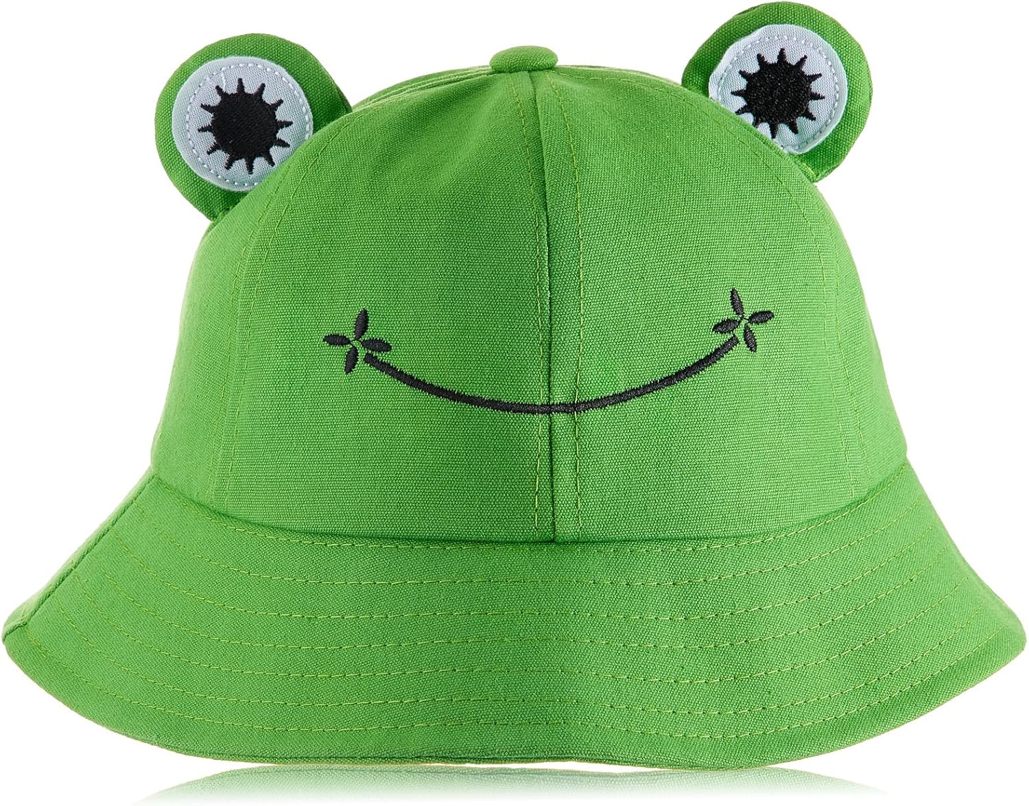 Syhood Frog Bucket Hat Green Funny Cute Fisherman Cotton Sun Protection Cap Wide Brim Crazy Hat Summer Halloween Costume