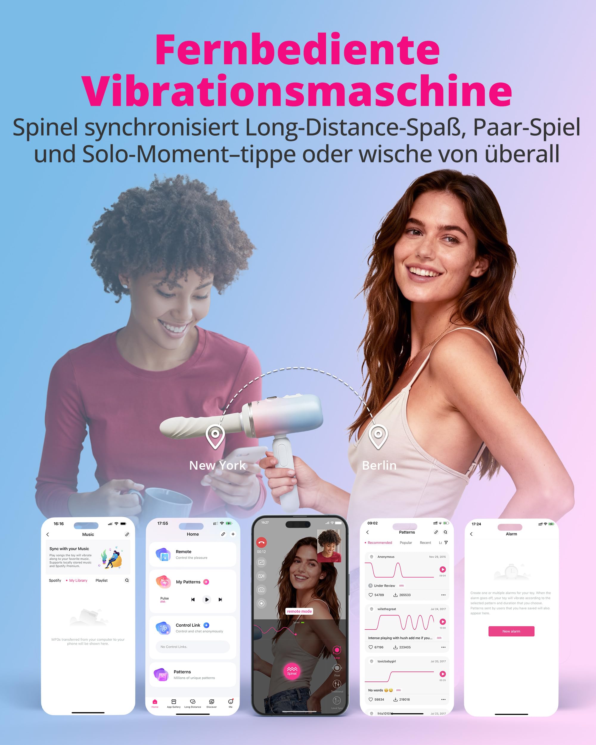 LOVENSE Spinel Vibrator mit Stoßfunktion Dildo Maschine mit Fernbedienung