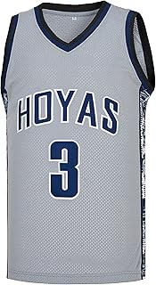 CGUBJI Men's #3 Georgetown Collegiate Athletic Embroidered Retro Basketball Jersey