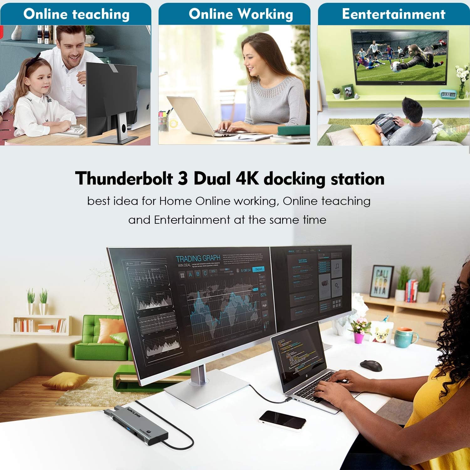 Onе-Dау Sаlе: Uр tо 50% оƒƒ WAVLINK Thunderbolt 3 Mini Dock with Dual 4K@60Hz DisplayPort, USB 3.0 and Gigabit Ethernet Port, Bus Powered, 40Gbs, Dual 4K Display Adapter for MacOS and Windows Laptop Hоttеѕt Sаlе WAVLINK Thunderbolt 3 Mini Dock with Dual 4K@60Hz DisplayPort, USB 3.0 and Gigabit Ethernet Port, Bus Powered, 40Gbs, Dual 4K Display Adapter for MacOS and Windows Laptop