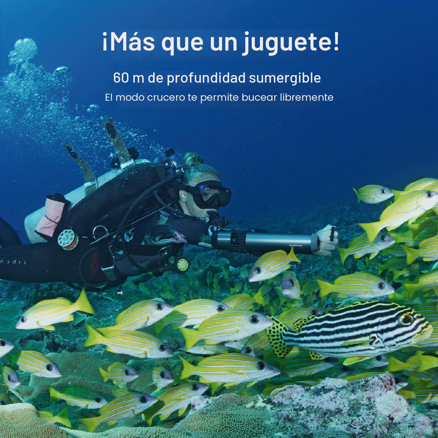 Waydoo Subnado - Patinete subacuático con control de pulgar para tabla de remo SUP, adecuado para piscina, buceo y esnórquel, scooter de agua compacto y portátil para adultos y niños