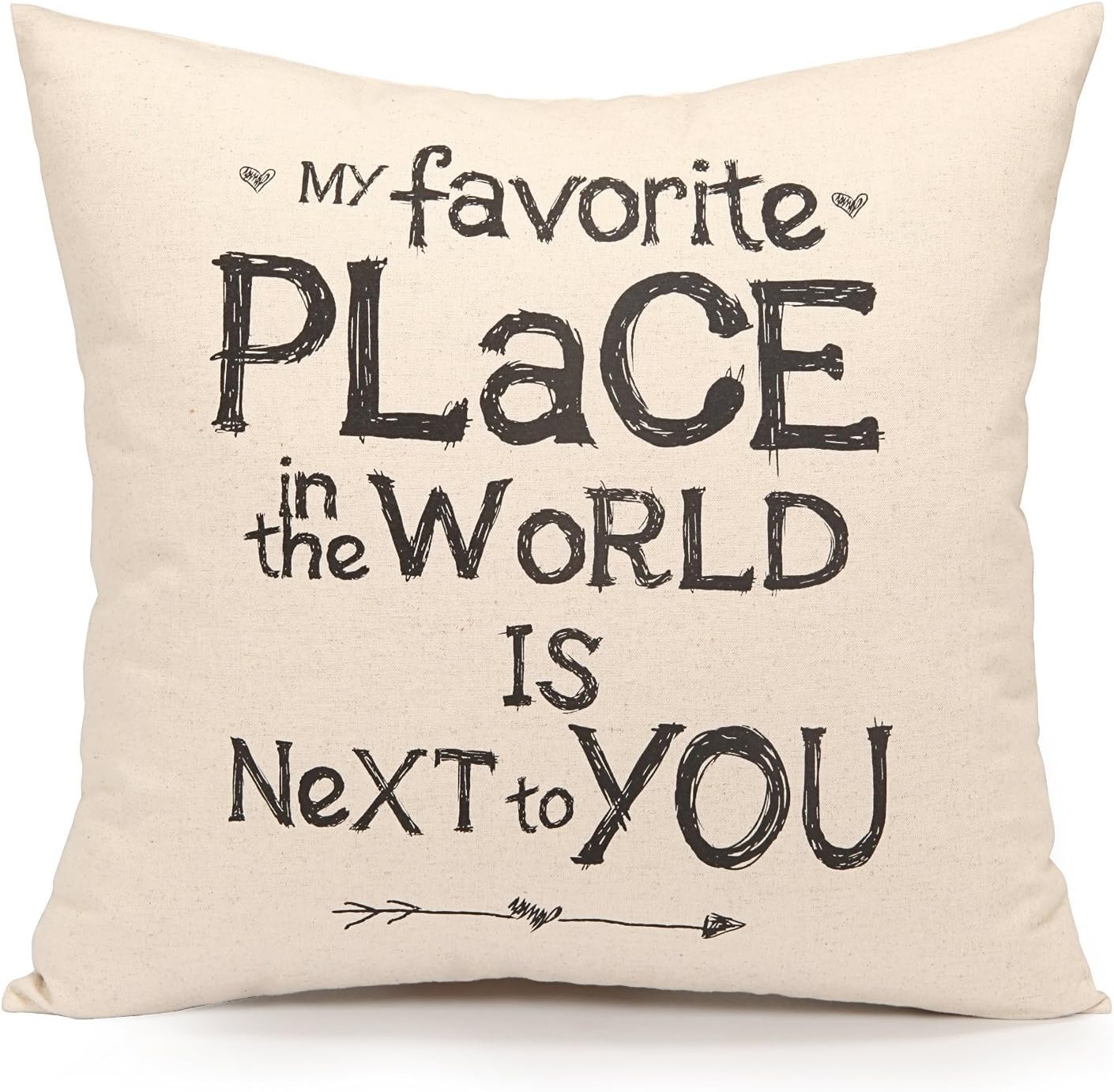 PrimeKey Practical Softly Throw Pillow Cover Cushion Sham Case, Inspirational Sweet Love Quote Print