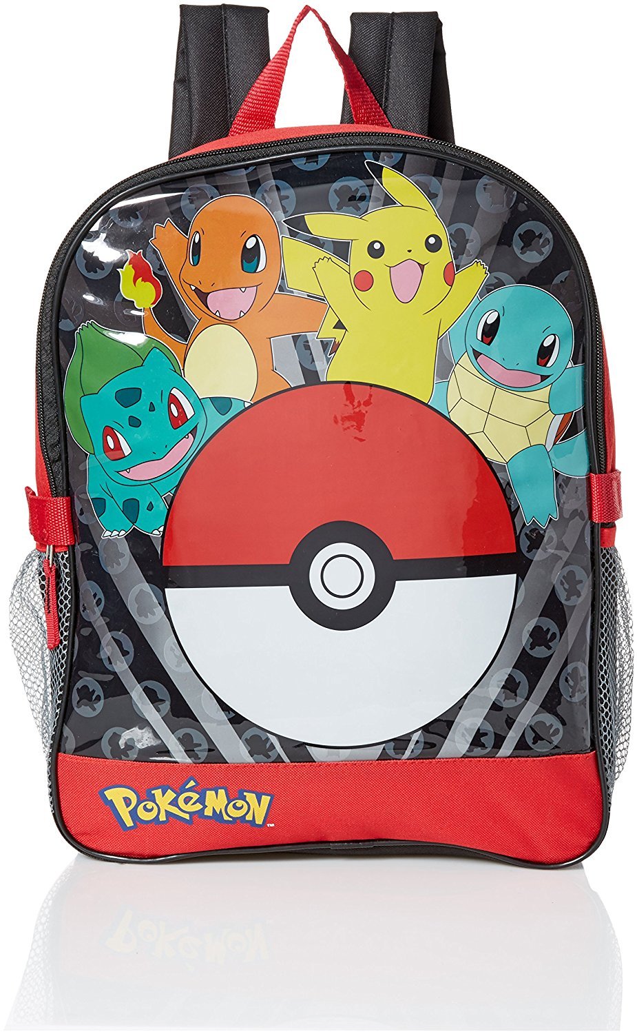 Pokemon Boys' Pocket 15 Inch Backpack with Lunch Kit, Red, 15