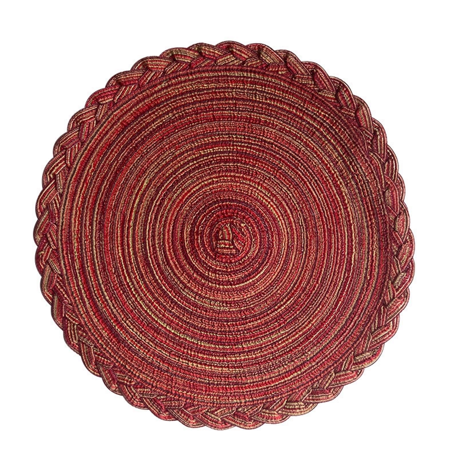 Sets de table rouges à motif floral tissé pour une décoration de salle à manger chic