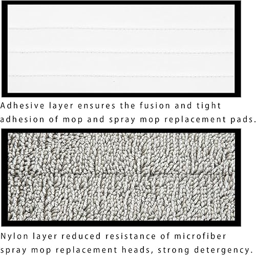 Miniatura 4 de 8 almohadillas de repuesto para trapeador en aerosol, almohadillas de microfibra de 18 pulgadas para limpieza de suelos húmedos o secos,