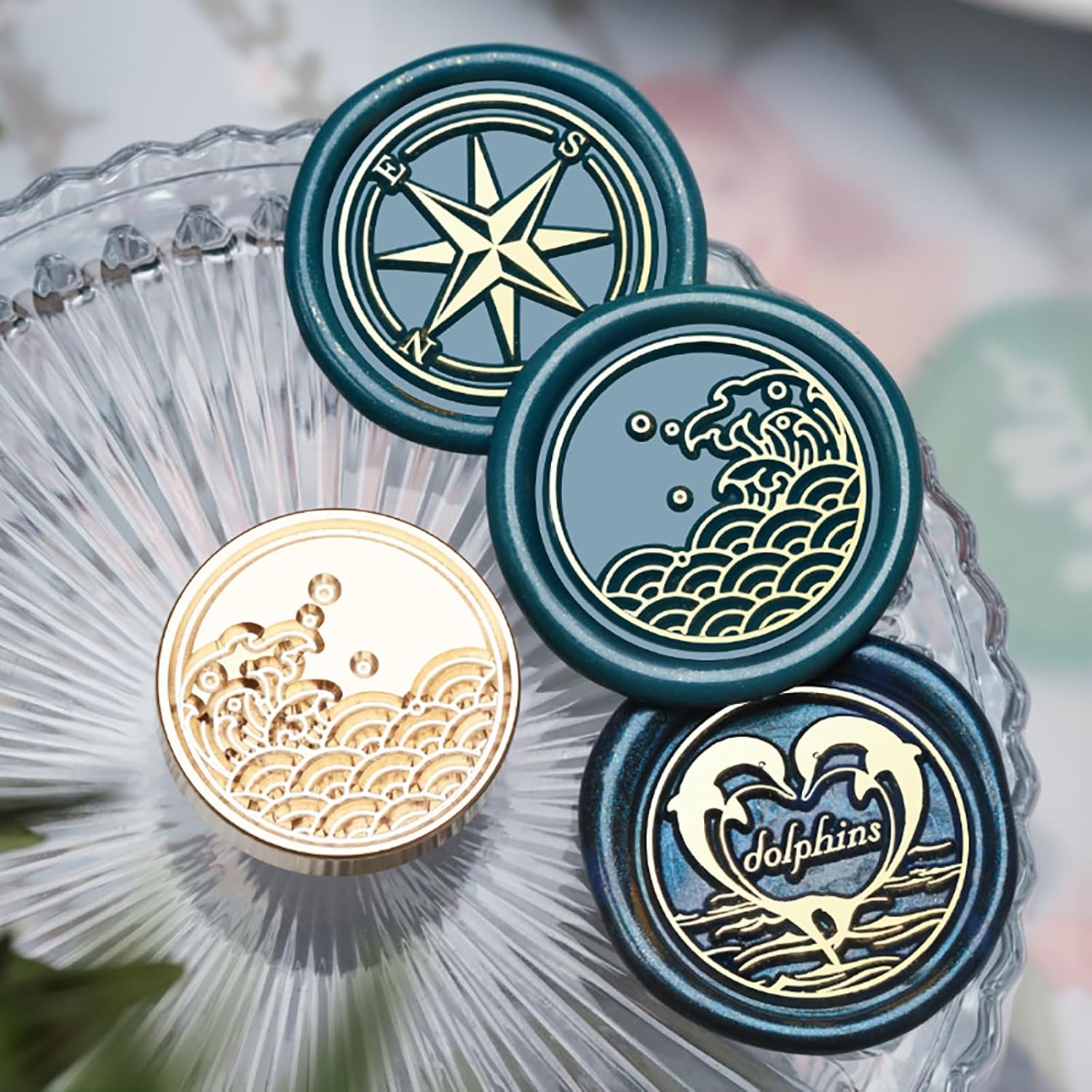 10Pcs Scrapbooking Stamp Head for Wedding Invitations Appreciation Card Envelope Decorations, Embossed Sealing Stamp Stamp Head