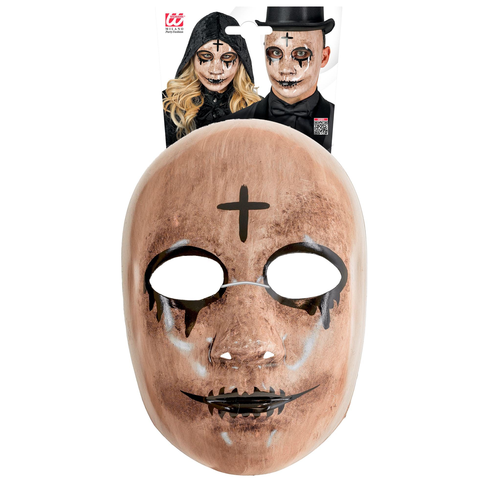 W WIDMANN MILANO Party Fashion - Mask Doll Face Horror Clown Plastic Porcelain Doll Scary Halloween Costume - Image 2