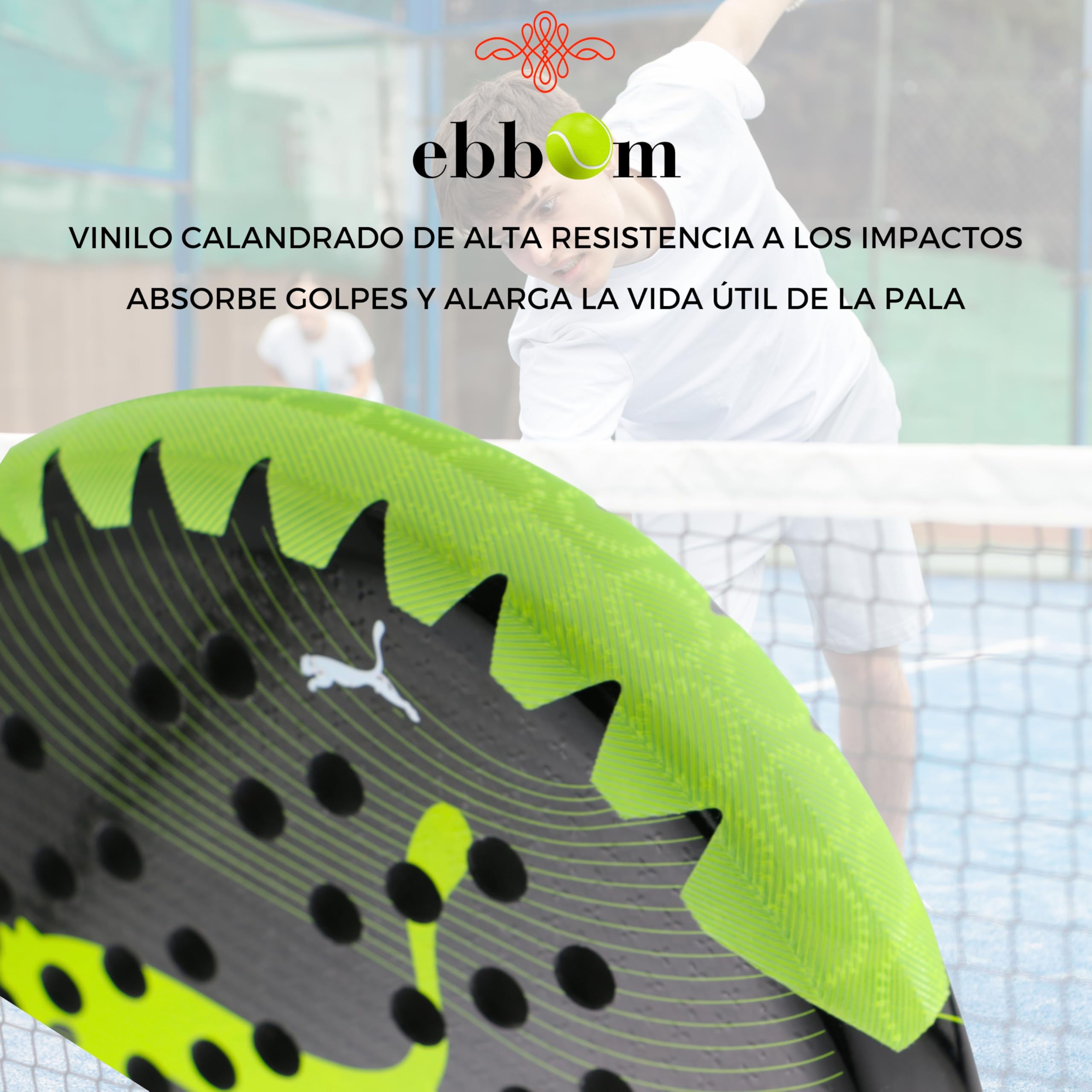 Protecteur de Raquette de Padel Transparent en Vinyle calandré - Couvre Les Bords latéraux - Accessoires Padel - Idéal Padel Accessoires - Protecteur Padel Denté - 60 x 420 mm
