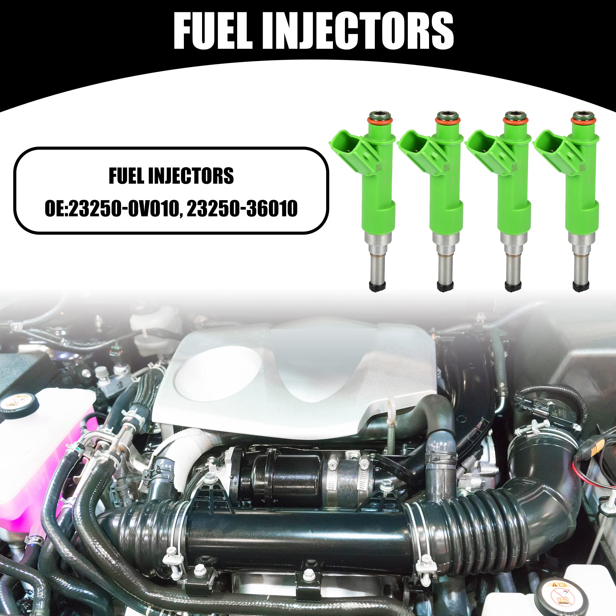 QUARKZMAN Carburante Iniettore 23250-0V010 - per Scion TC A/T Metallo Verde - 4pz