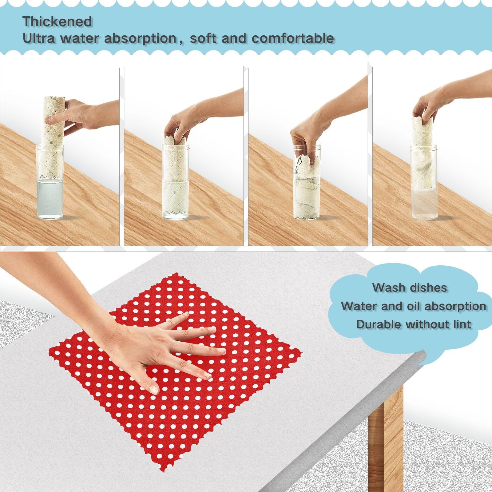 FRODOTGV Accessori da cucina a pois rossi per cucinare asciugamani da cucina per ristorante strofinacci da cucina strofinacci da cucina assorbenti asciugamani da cucina primavera