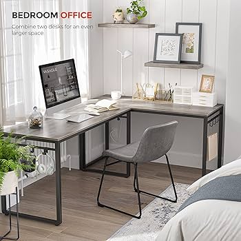 VASAGLE L字デスク 138cm + 138cm Amazon.co.jp: VASAGLE パソコンデスク テレワーク デスク L字型