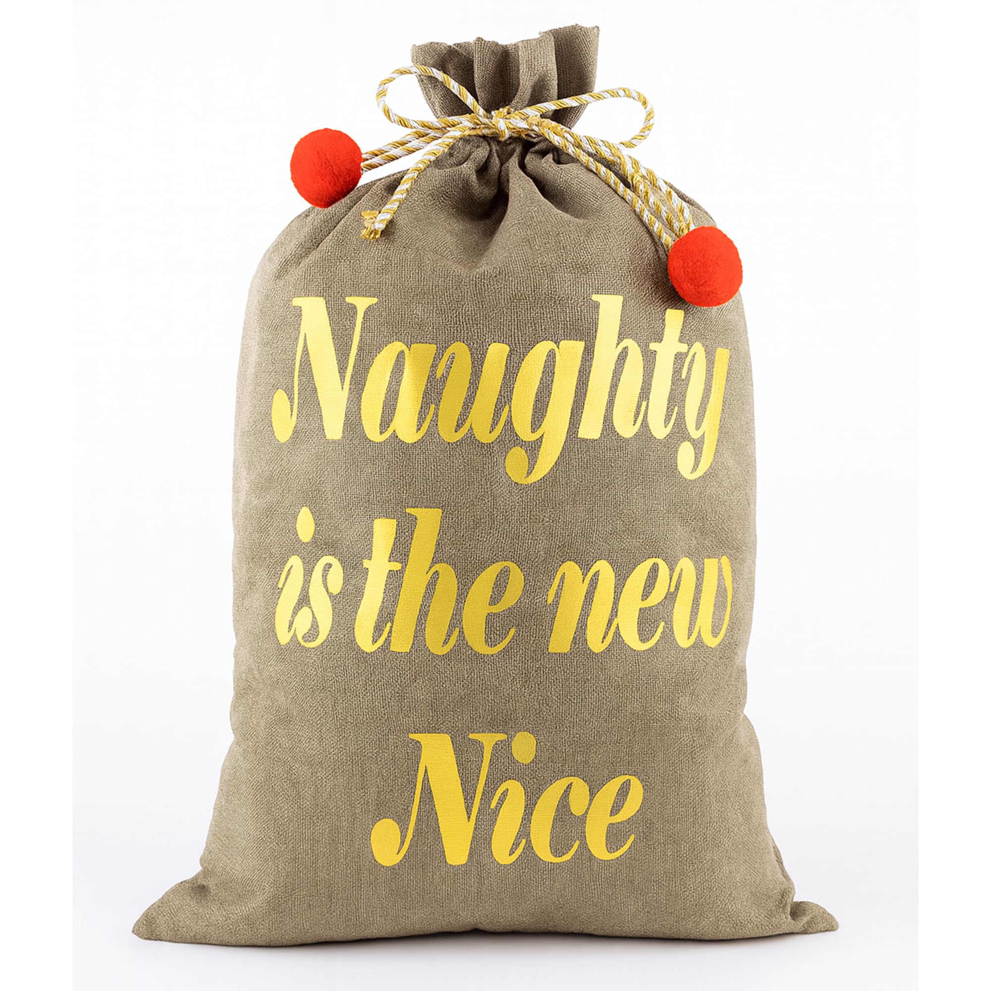 WedDecor Christmas Santa Sack Stocking Xmas Gifts, Bags for Kids, Jumbo Sacks for Stocking Gifts in Christmas, Xmas Party Supply (Naughty is the New Nice) — image 1