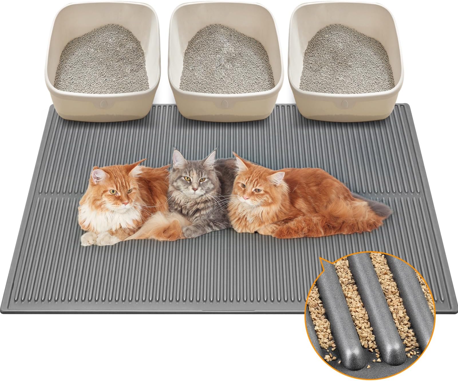 Extra Large Litter Mat: Waterproof Cat Litter Mat - Under Litter Box Trapping Mat for Floor - Kitty Litter Catcher Mat