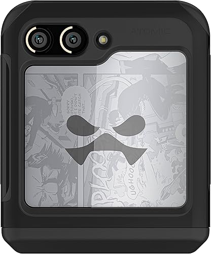 Miniatura 2 de Ghostek ATOMIC - Funda delgada para Galaxy Z Flip5 transparente con parachoques de metal de aluminio negro de primera calidad, resistente,