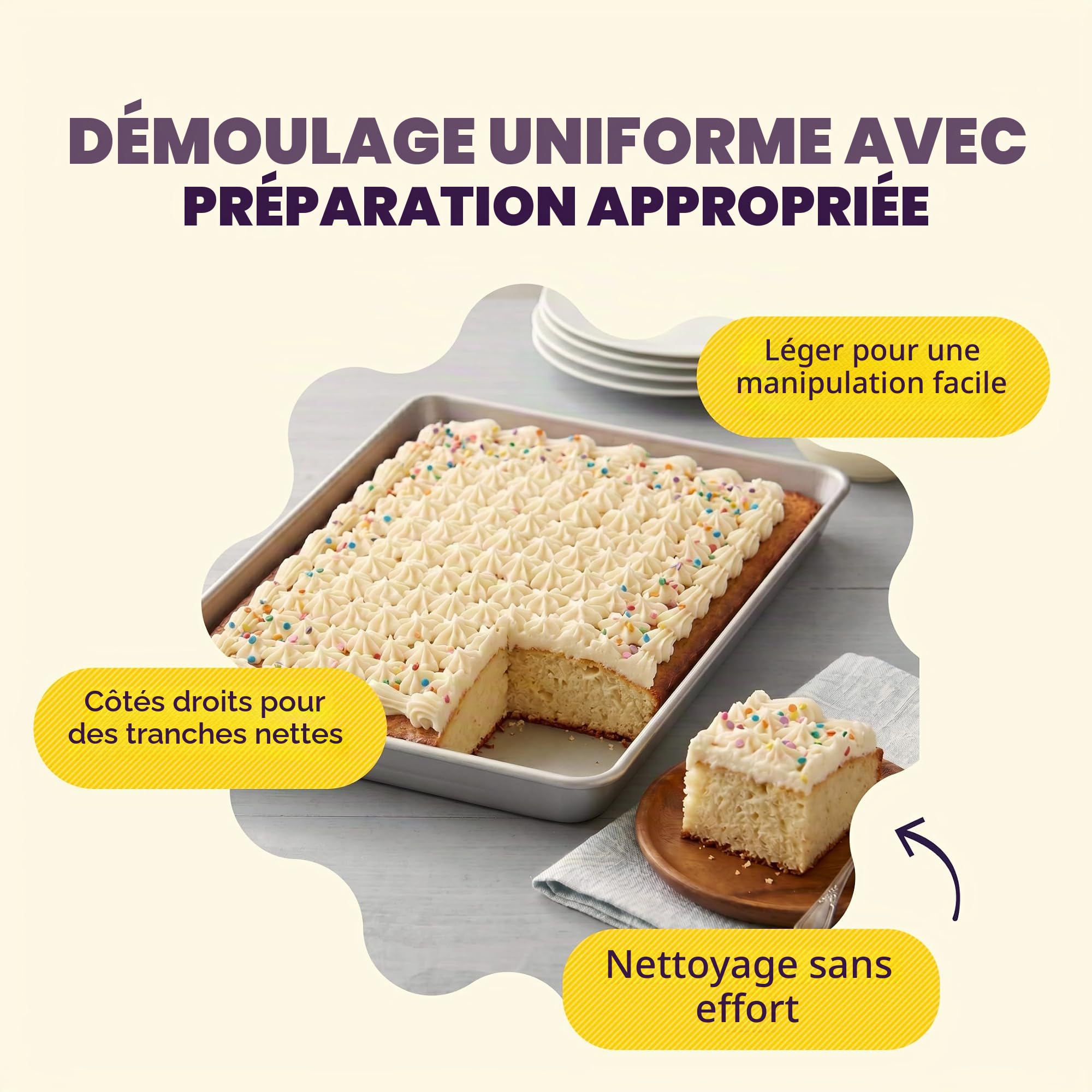 Wilton Performance Pans Moule à Gâteau Oblong 28x38 cm : Moule Rectangulaire en Aluminium Anodisé pour Gâteaux, Gratins et Même Pizza - 28x38x5 cm