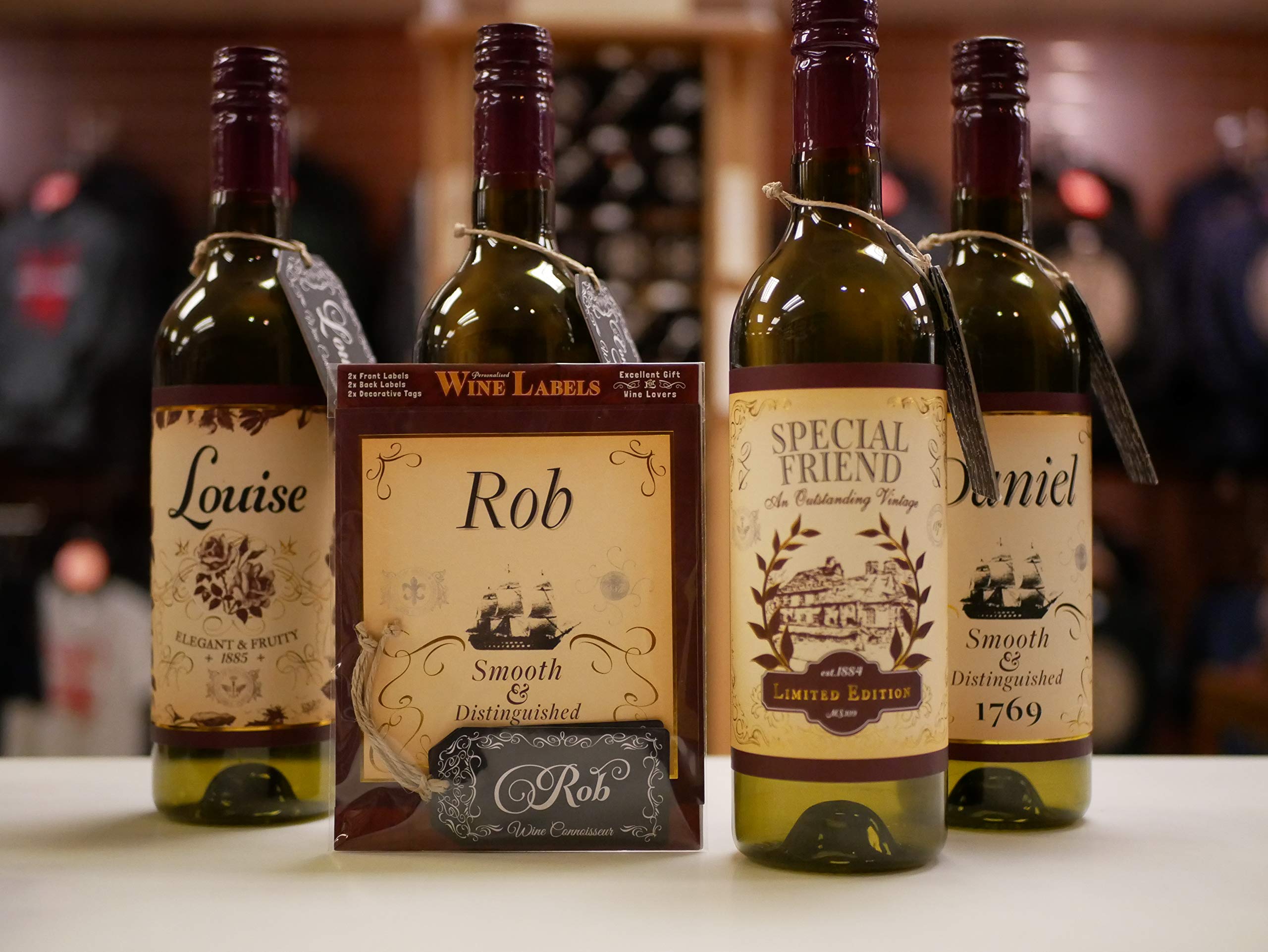 mulberry studiosRob Wine Label, 2 Front and Back Labels and 2 Tags