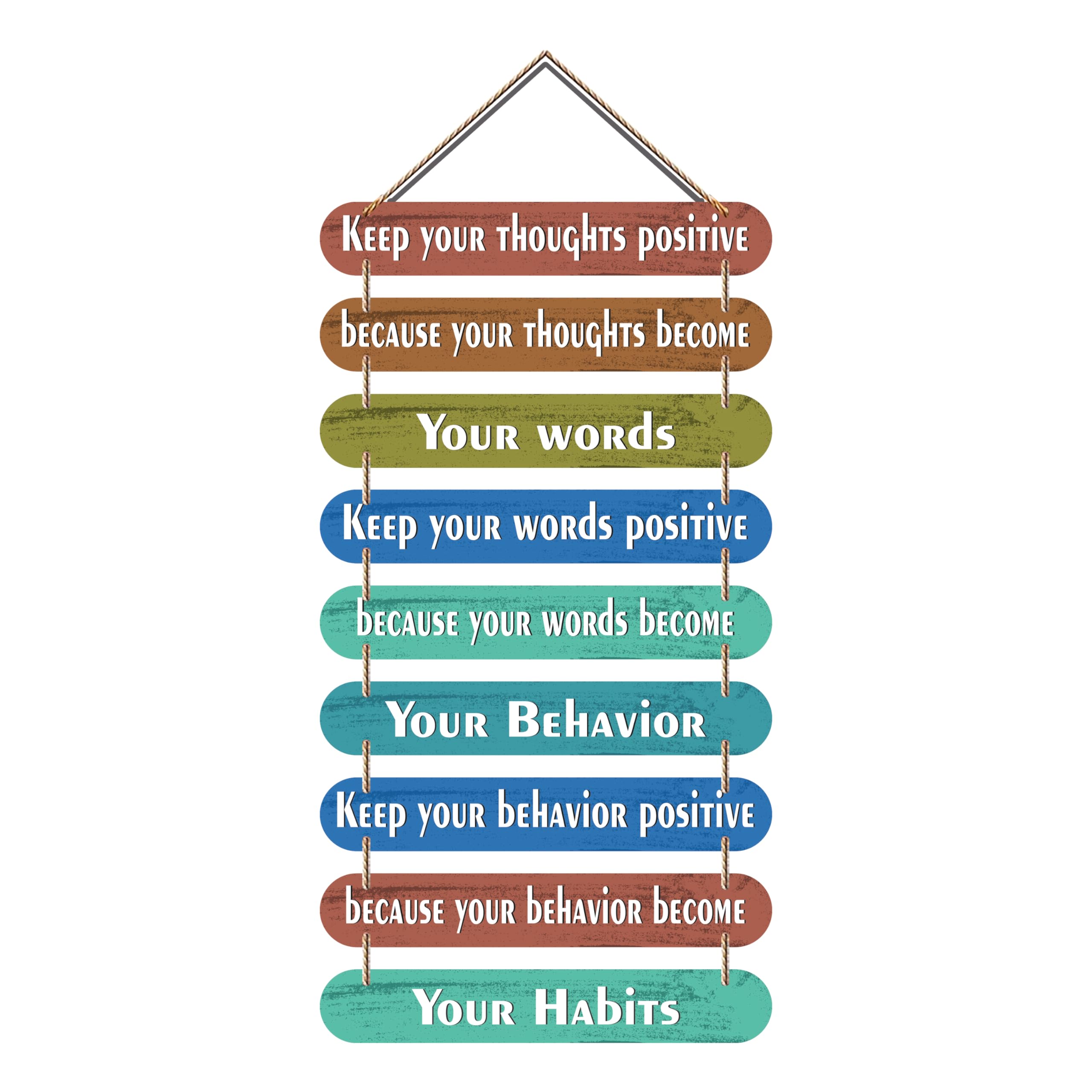 Keep Your Thoughts Positive Inspirational Quote MDF Wall Hanging for Home Decor-picture-15