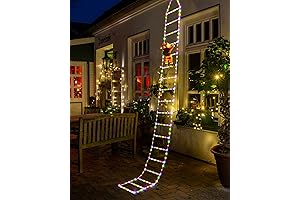 Enchanting Santa-Themed Ladder Lights for Festive Cheer