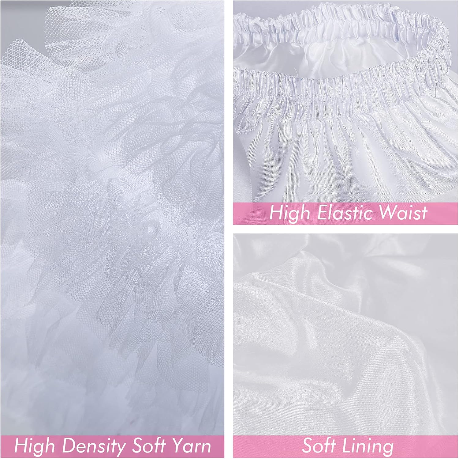 Petticoats for Women Tutu Skirts Elastic Waist Chiffon Princess Soft Ballet Dance Cosplay Lolita Fluffy Skirt - Image 7