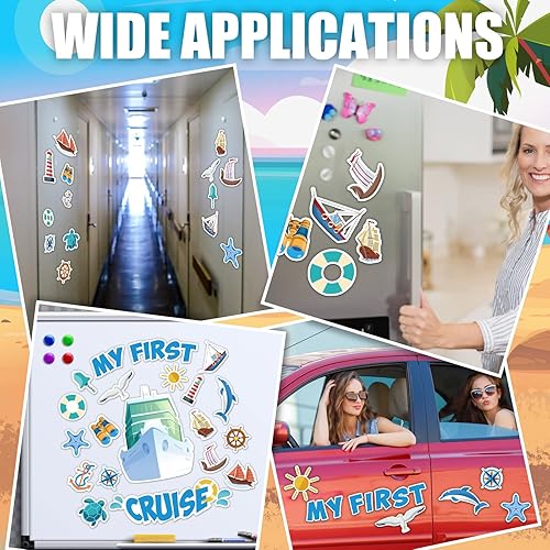 Miniatura 7 de Oudain 20 piezas de decoración magnética para puerta de crucero 2025, imanes náuticos para habitación, carnaval, barco, cabaña, decoraciones