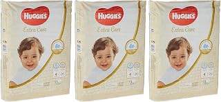 Huggies Extra Care Baby Diapers, Size 4 (8-14 kg), Super Mega Pack, 204 Diapers