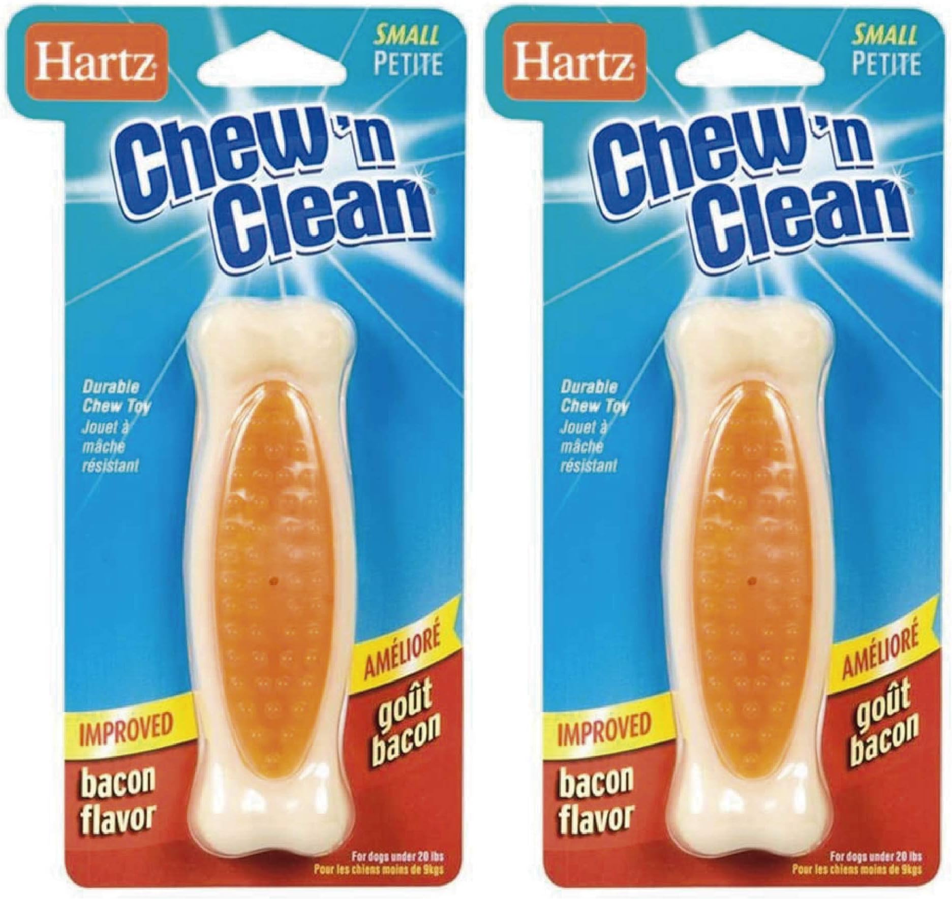 Hartz Chew'n Clean Tuff Bone Bacon Flavored Small Dog Toy (Pack of 2)2