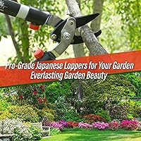 Vista 2 de SUIZAN Bypass Hand Loppers 25" - Professional Japanese Branch Cutter Lightweight Compact Tree Trimmer Gardening Tools