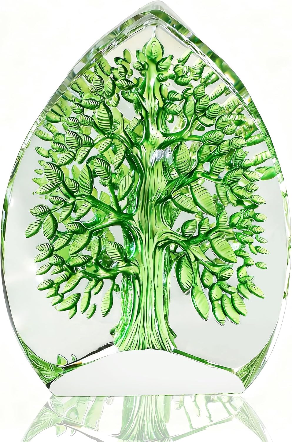 QFkris Crystal Tree of Life Decor Figurine for Home Decor, Office Desk, 3.7″ Glass Tree of Life Paperweight for Positive Energy, Money, Good Luck Birthday for Women, Mom