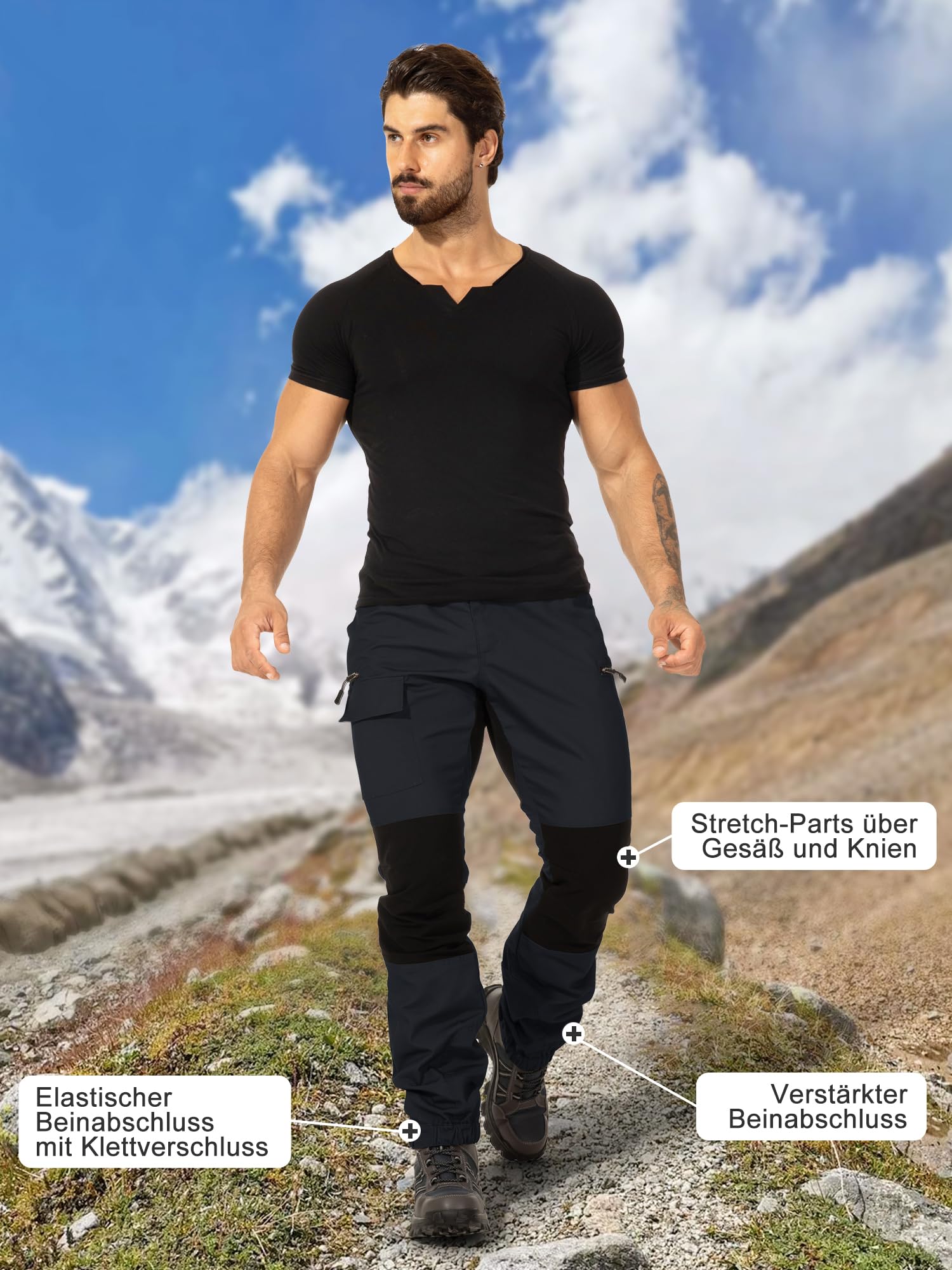 yeyity Pantaloni da trekking da uomo per attività all'aria aperta, robusti, traspiranti, durevoli, tattici, da lavoro, per attività all'aperto e lavori all'aperto