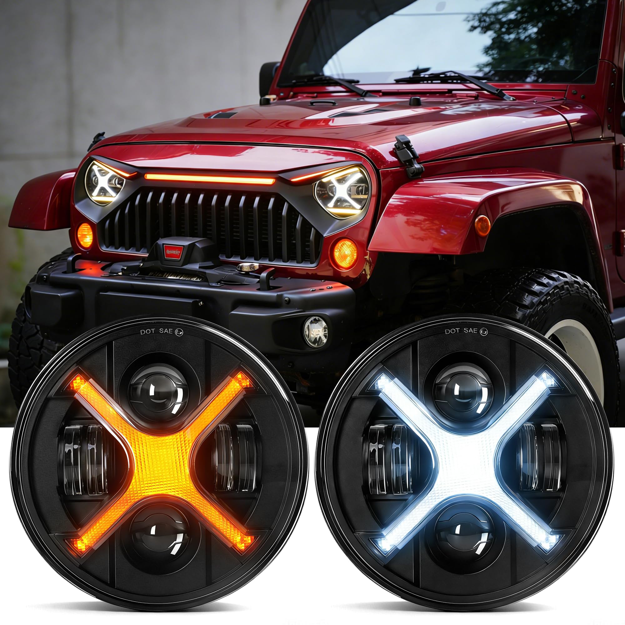 Amazon.com: OFFROAD GAMERS X-Design 7 Inch Round LED Headlights