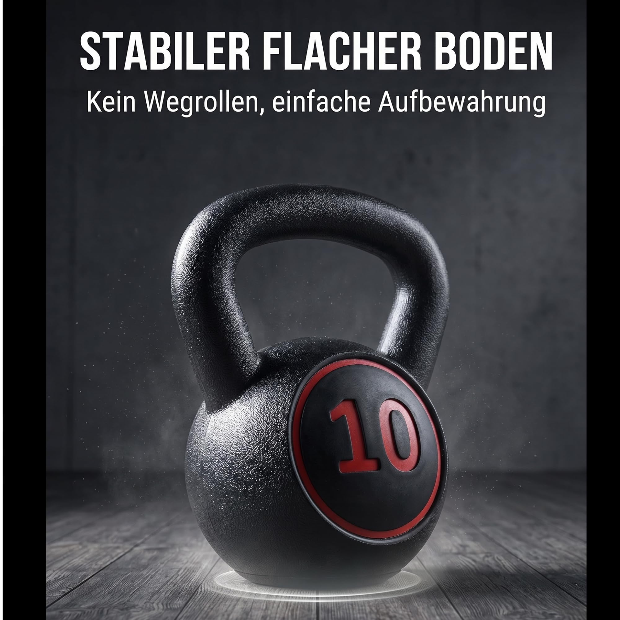 Kettlebell-Set 3-teilig 5 lb/10 lb/15 lb (2.27 kg/4.54 kg/6.8 kg), Neopren Kugelhantel mit flachem Boden & Aufbewahrungsständer, rutschfest & bodenschonend für Home Gym & Krafttraining, Schwarz