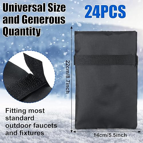 Miniatura 2 de Mifoci 24 piezas de cubiertas de grifo para exteriores de 5.5 x 8.7 pulgadas, calcetines gruesos impermeables para grifos de manguera aisladas de