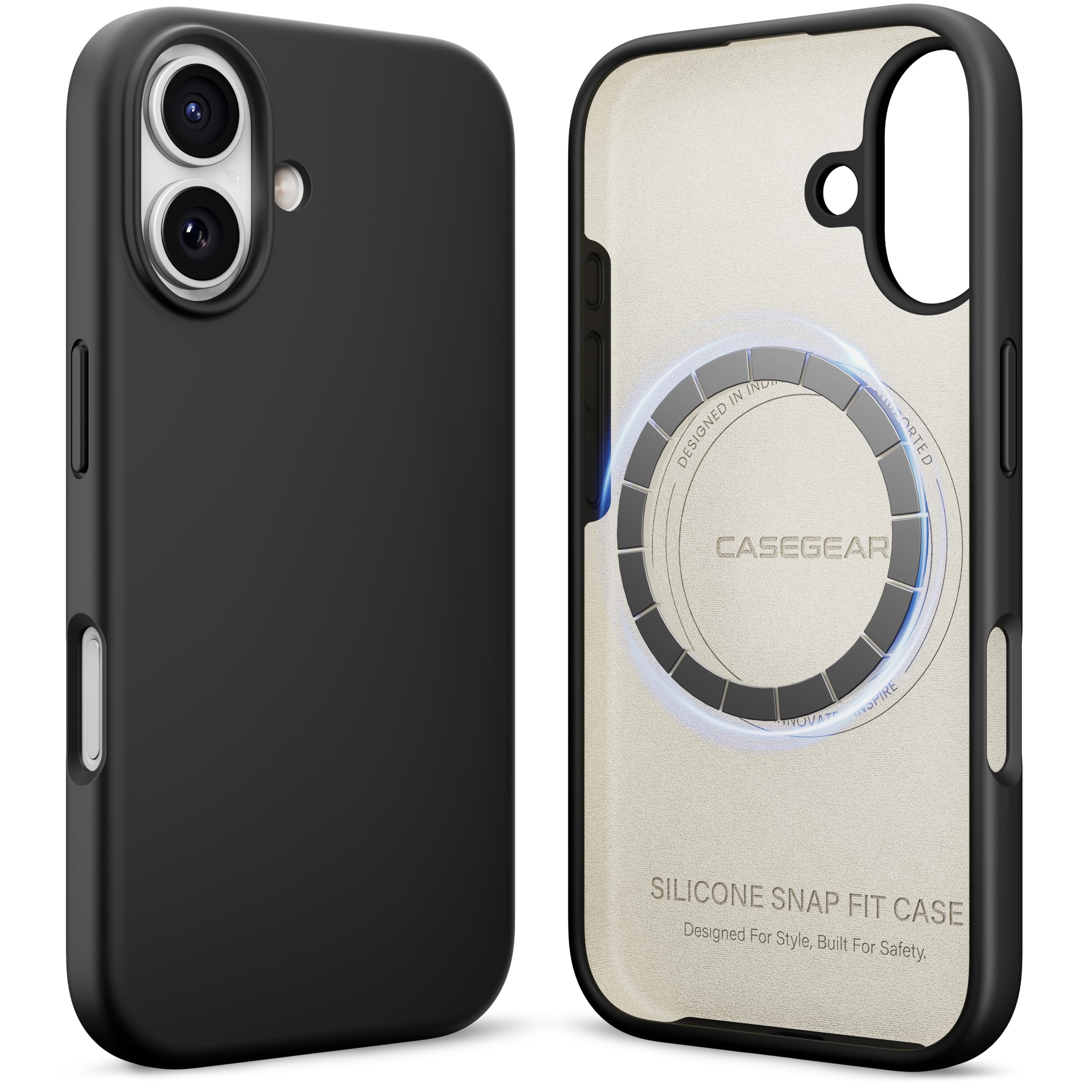 Silicone Case Compatible with iPhone 17 | 8 Feet Drop Protection | Compatible with MagSafe | 360° Protection | Slim Dust Free Phone Case | Shockproof & Scratch Resistant | Black-image-17