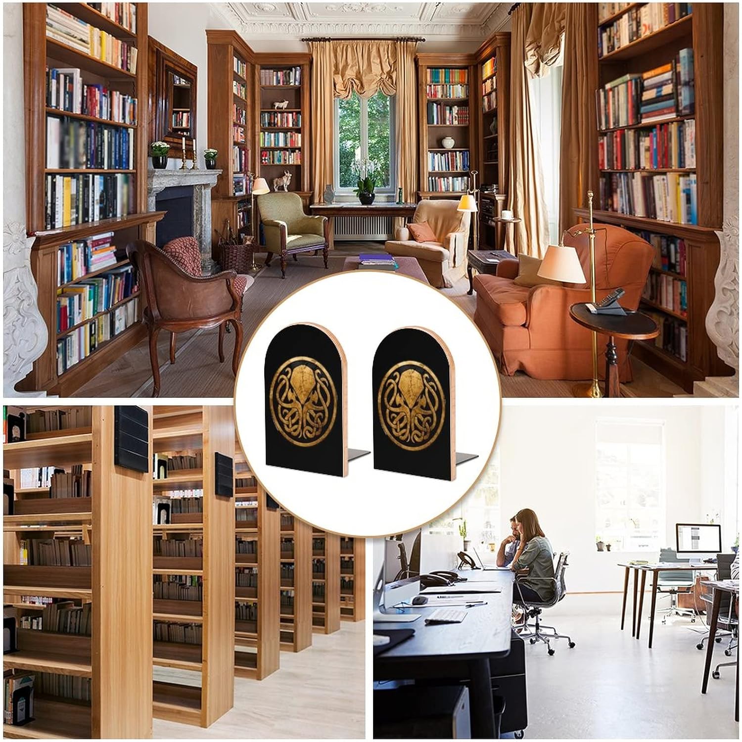 Cthulhu Bookends Heavy Duty Book Stand 1 Pair for Home Office Shelves Decorative