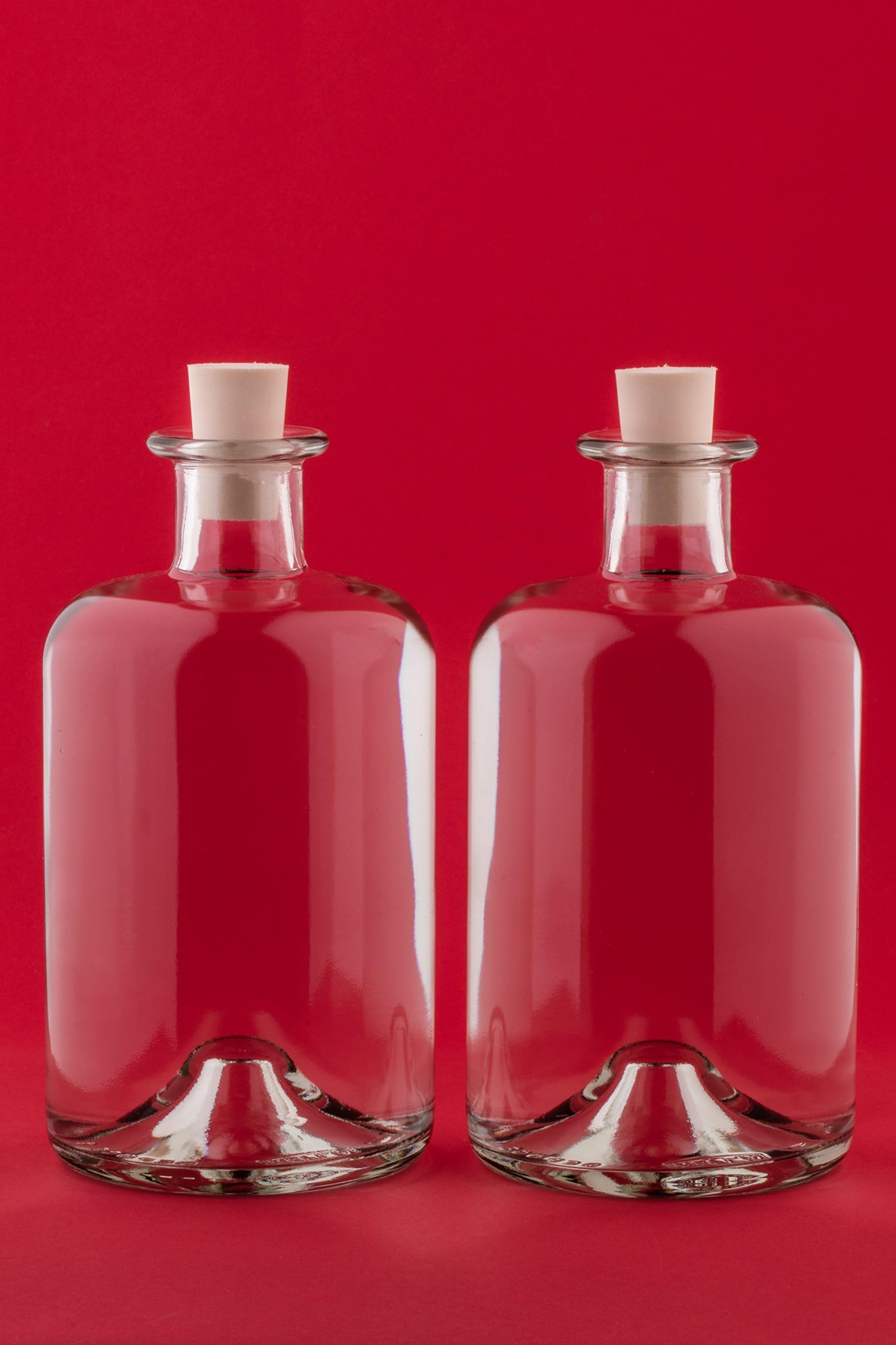 slkfactory 1000ml Glass Bottles with Cork Lids 4 Pcs Reusable Airtight Glass Bottle for Home Made Sloe Gin Liqueur Schnapps Wine Cider Soda Vodka Vinegar Oil Chemist Bottles - Apotheker (4 x 1 Liter)