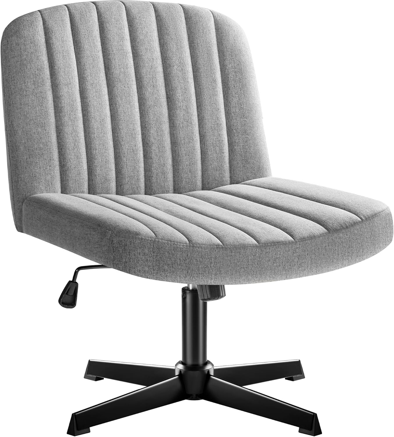 Shahoo Armless Desk Chair No Wheels, 360°Swivel Mid Back