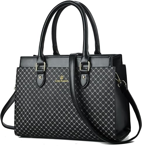 Miniatura 8 de KURGOOL Bolsos de mano para mujer, bolso de mano de cuero de moda de doble tono, bolso de mano de diseñador bolso de hombro bolso de mano con asa