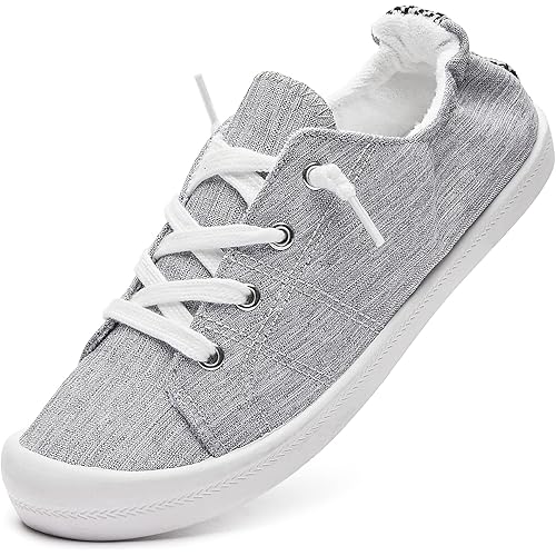 BENPAO Womens Canvas Slip On Shoes White Black Fashion Sneakers Loafers Shoes for Women