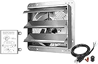 Vista 8 de Simple Deluxe Ventilador de escape de obturador variable de 12 pulgadas de aluminio con controlador de velocidad y kit de cable de alimentación