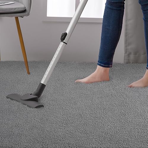 Vista 6 de DweIke Alfombras modernas para sala de estar, dormitorio, alfombra gris gruesa de espuma viscoelástica de 4 x 6 pies, alfombra súper suave