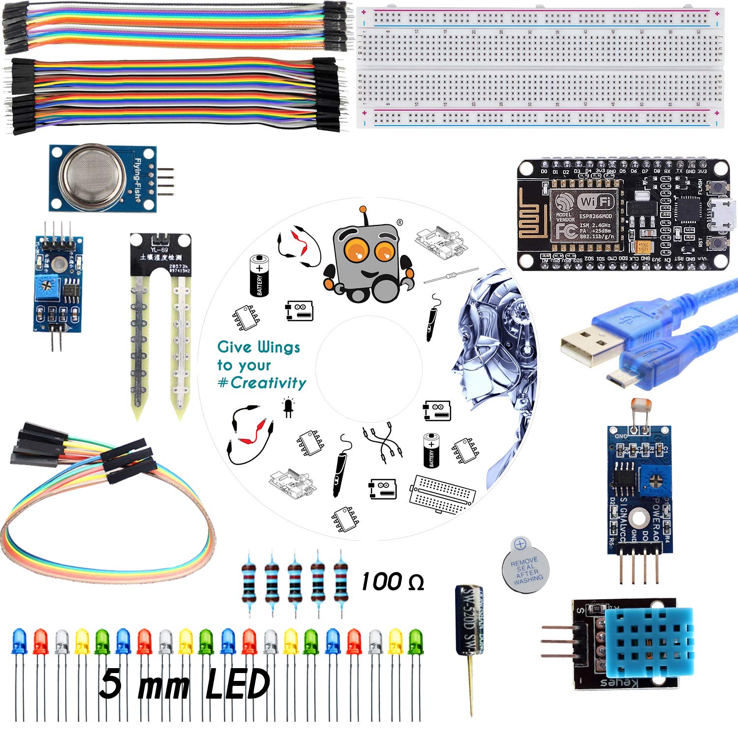 REES52 IoT(Internet of Things) Revolution Kit Basic IoT Kit Compatible with arduino IDE Developer Cloud Based Web-Server Wireless prototyping 10 Projects on NodeMCU ESP8266 Wi-fi Board for Students (B07ZJL3ZKB) Amazon Price History, Amazon Price Tracker